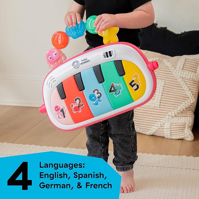 Baby Einstein Ocean Explorers 4-in-1 Kickin Tunes Jellyfish Jamboree Music & Language Discovery Gym, Pink, Ages 0 Months and Up