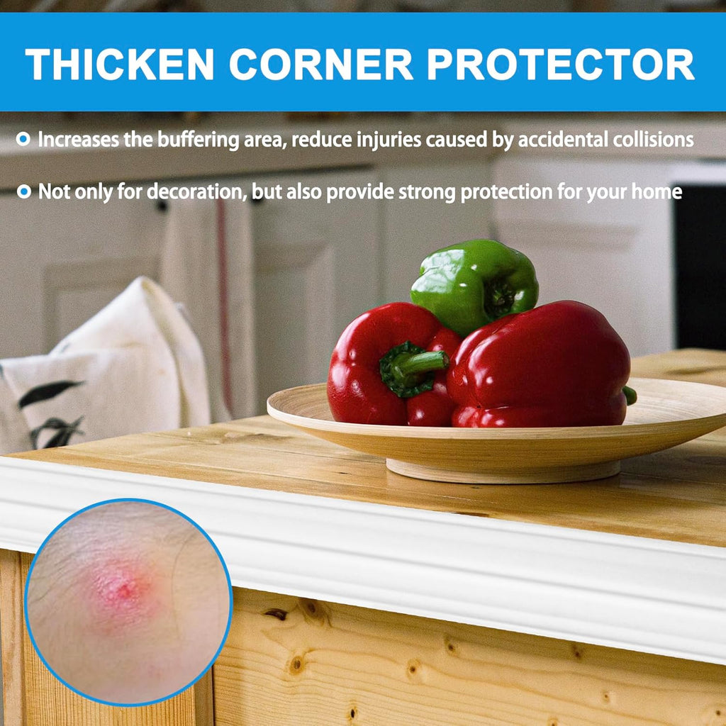 Wall Corner Protector Peel and Stick Corner Trim Molding Flexible Inside & Outside Wall Edge Guard Self Adhesive Moulding Trim for Edge Use, White, 0.8” W x 40’ L