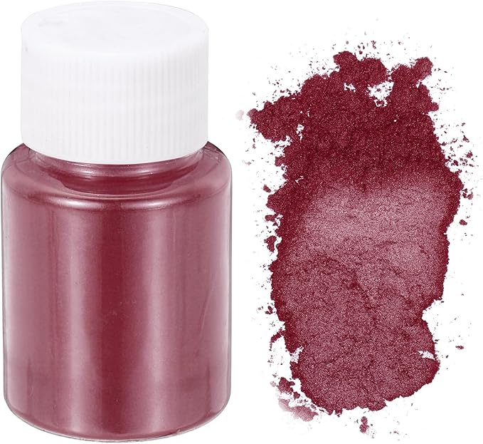 uxcell 10g/0.35oz Cosmetic Grade Mica Powder, 600 Mesh Mica Powder Natural Resin Epoxy Pigment Powders for Casting Resin, Candle Dye, DIY Nail Polish and Lip Gloss, Purple Red