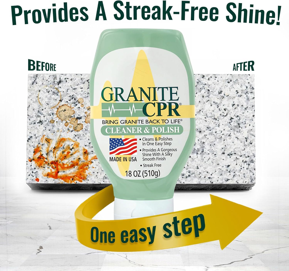 CPR Granite Cleaner Can Be Used Daily On Granite, Marble, Quartz & Corian. Leaves A Gorgeous Streak-Free Shine & Silky Smooth Finish (18 Ounce (Pack of 2))