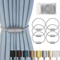 Magnetic Curtain Tiebacks 6 Pack Grey Curtain Rope Tieback Curtain Holders for Drapes Modern Tie Backs Decorative Curtain Holdbacks