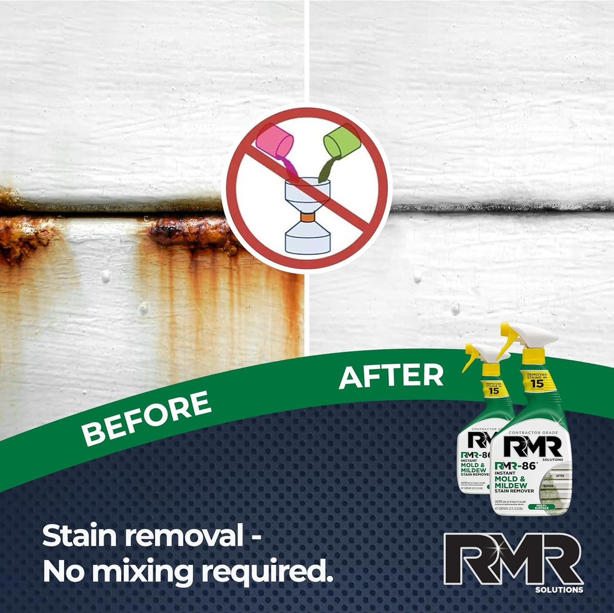 RMR-86 Instant Mold and Mildew Stain Remover Spray - Scrub Free Formula, 2 Pack - 32 oz