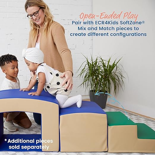 ECR4Kids SoftZone Junior Mix n' Match Step, Beginner Playset, Green, 2-Pack