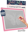 iVyne Corded Light Pad for Weeding Vinyl - A4 Light Box for Drawing - Light Board for Tracing - Light Box for Diamond Painting, Weeding Vinyl, Sketching, Tracing (Pink)