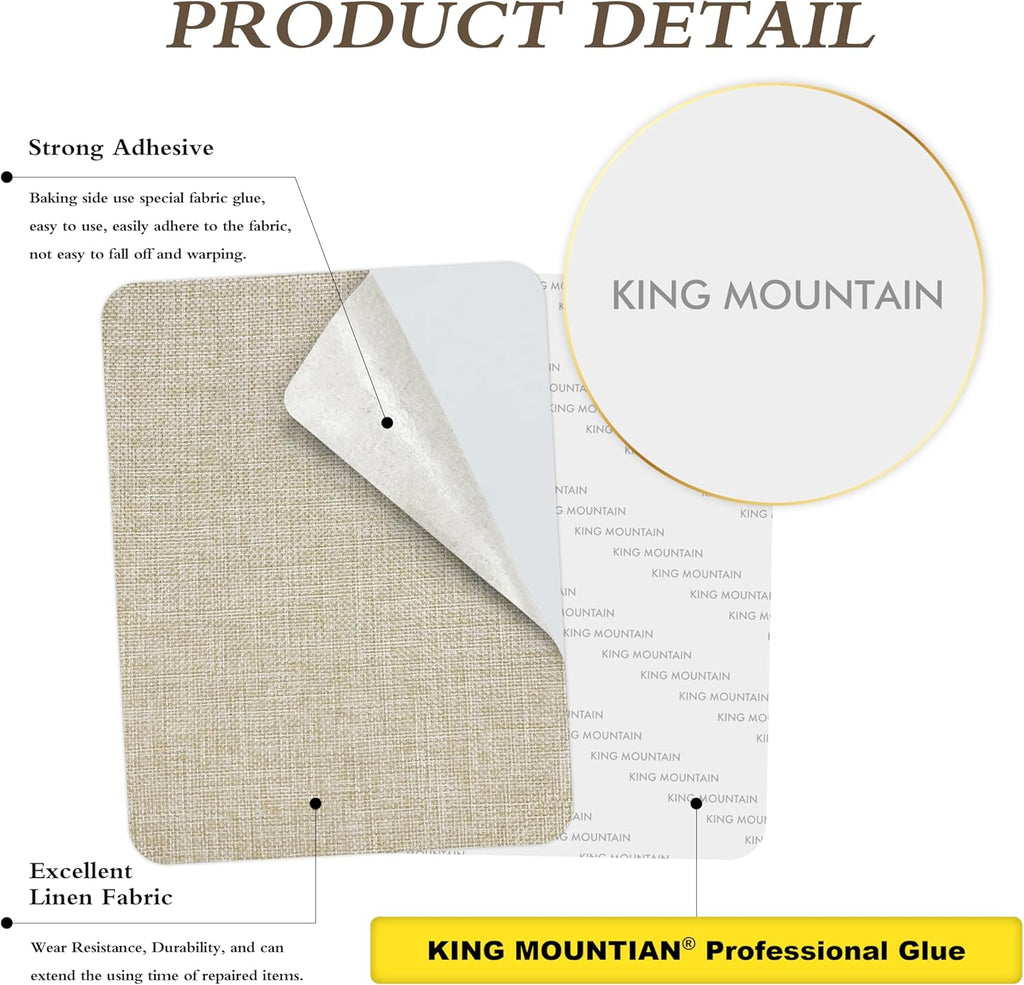 Coarse Linen Repair Patches, Self-Adhesive Linen Fabric Patches, 12X40 inch Extra Size, Multi Color, Can be Used for Linen Sofa Repair and Linen Clothes Repair(12" x 40",Beige 1.0)