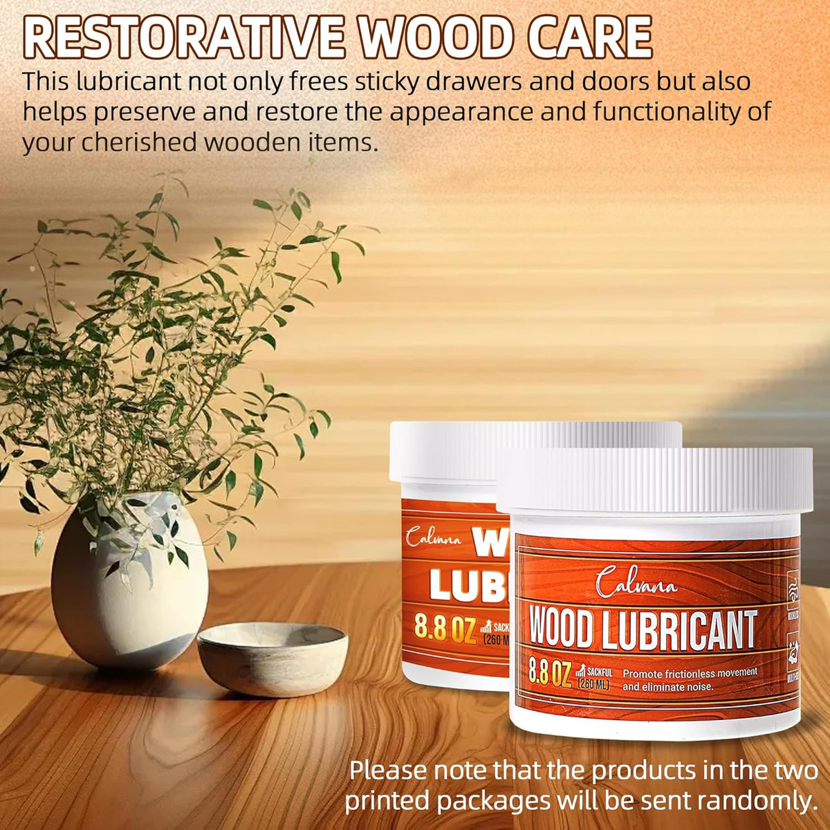 8.8oz Wood Wax for Home Projects,Door Hinge Lubricant,for Wood Drawer Slides,Sliding Glass Door,Window Track, Clear,Unscented, Non-Spray Formula