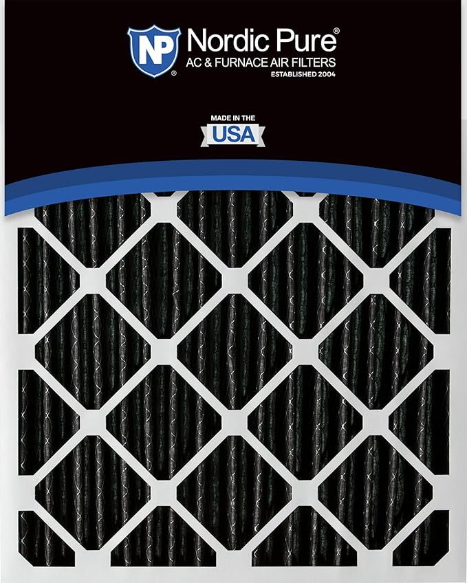 Nordic Pure 20x30x1 (Actual Size: 19 5/8 x 29 5/8 x 3/4) Furnace Air Filters MERV 8 Pleated Plus Carbon 4 Pack