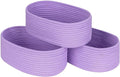 Baskets Bins for Shelf Storage Organizing/Cute Basket to Store and Organize Household Items/Woven Rope Basket for Living Room, Bedroom,Playroom,3 Packs Purple Basket
