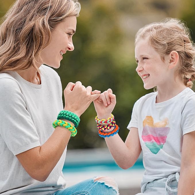 IQBOX Bracelet Making Kit Arts and Crafts for Girls Ages 8-12, Weaving Loom Rainbow Bands DIY Toys Birthday Gifts for Kids 6 7 9 10 11 13 Year Old, 1000+ Elastic Cloth Rubber Band Fabric Loops