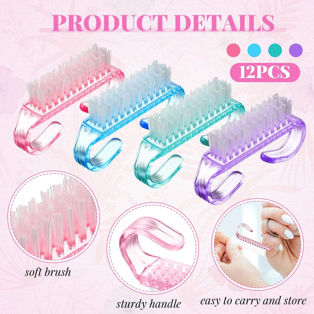 Patelai 24 Pcs Handle Grip Nail Brush Bulk Colorful Nail Scrubber Cleaner Fingernail Brushes Hand Toes Scrub Cleaning Brushes Pedicure Scrubbing Tool for Men and Women, Multicolor Brush