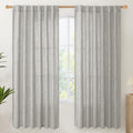 YoungsTex Dark Grey Linen Curtains 78 Inch Length for Living Room, Light Filtering Semi Sheer Window Drapes Rod Pocket Back Tab Curtain for Bedroom Office Farmhouse Country, 2 Panels, 52 X 78 Inch
