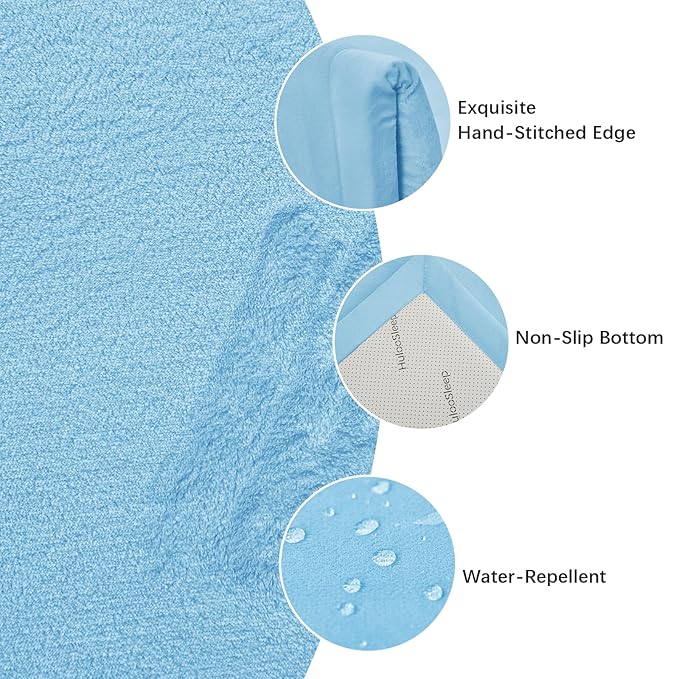 Baby Play Mat for Floor,1.3" Thick Memory foam Tummy Time Mat,Water Repellent Soft Velvet Nursery Rug,Extra Large Non Slip for Crawling,Toddlers,Infants,kids,Tatami Style for Living Room(Light Blue)