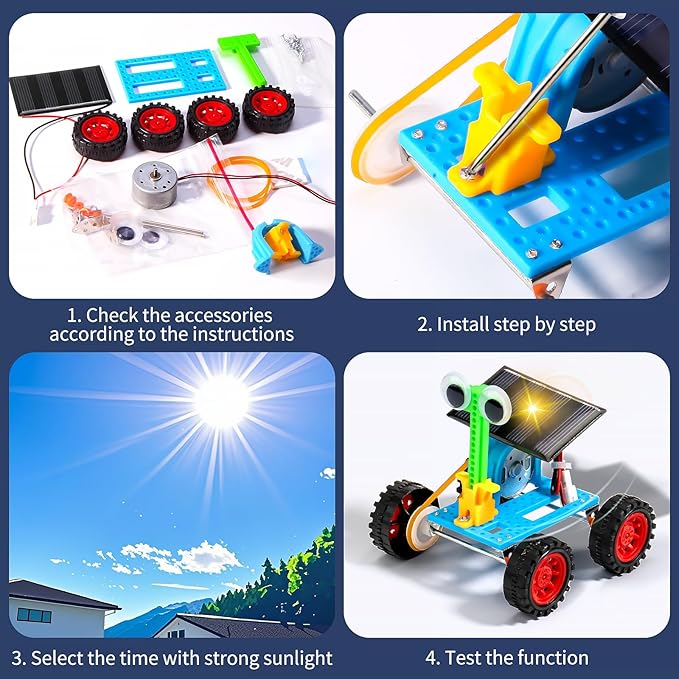 STEM Kits for Kids Ages 8-10 12-14, 4 in 1 Solar Powered STEM Toys for Boys Science Engineering Robotics Robot Building Kits Projects for Kids Age 8-12, Building Toys Crafts for Boys 8-12 6-8