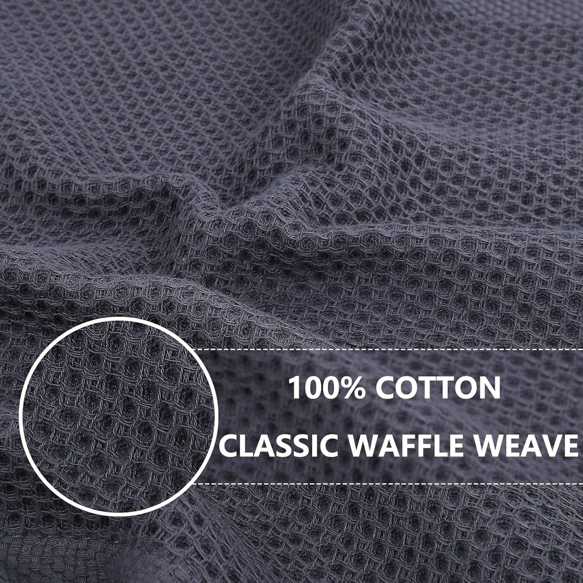 Homaxy 100% Cotton Waffle Weave Kitchen Dish Towels, Ultra Soft Absorbent Quick Drying Cleaning Towel, 13 x 28 Inches, 24-Pack, Mixed Color