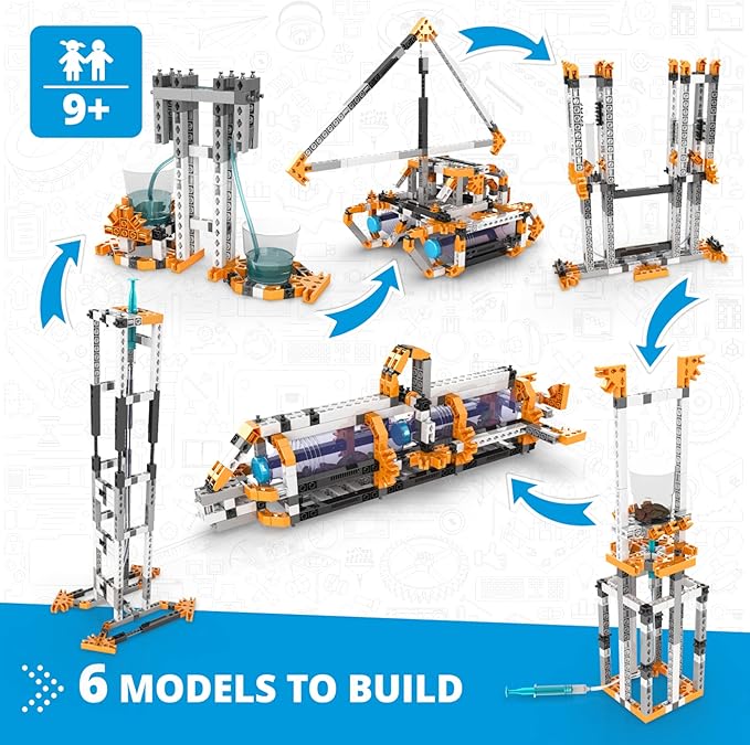 Engino STEM Toys, Fluid Dynamics, Building Toys for Kids 9+, Educational Kit, Gift for Boys & Girls, Fun STEM Projects, Engineering Kit (6 Model Options)