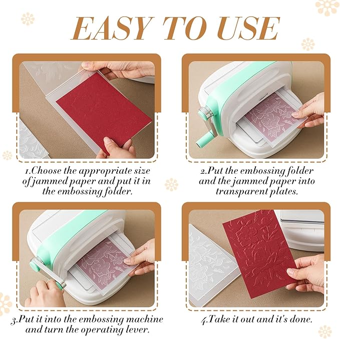 Geiserailie 8 Pcs Embossing Folders Embossing Machine Template Paper Card Folders for Christmas Card Making DIY Flower Scrapbook Photo Album Craft Decoration 5.9 x 4.1 Inch (Stylish Style)