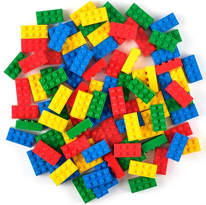 Strictly Briks Classic Bricks Starter Kit, Blue, Green, Red, and Yellow, 96 Pieces, 2x4 Studs, Building Creative Play Set for Ages 3 and Up, 100% Compatible with All Major Brick Brands