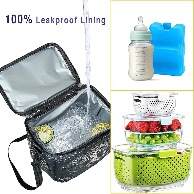 Breastmilk Cooler Bag with Ice Pack Fits 4 Baby Bottles Up to 9 Ounce Insulated Baby Bottle Bag Breast Milk Cooler on The Go with Strap Baby Bottle Cooler Bag for Nursing Mom Daycare or Travel