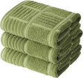 Anyi 100% Cotton Kitchen Towels, Absorbent Dish Towels with Hanging Loop, Soft Kitchen Hand Towels for Washing Drying Dishes(16x26, Set of 3) (Green)