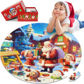 Christmas Puzzles for Kids Ages 4-6, Kids Puzzles with Santa Claus & Snowman,70 Piece Round Large Floor Puzzles for Kids Ages 3 4 5 6 7 8, Educational Toy Gift Jigsaw Puzzles for 5 Year Old Boys Girls