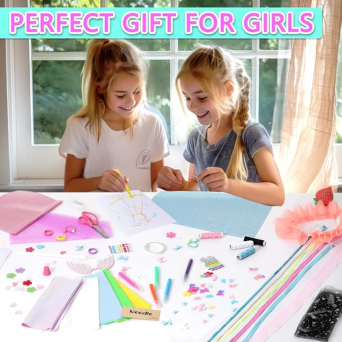 900+ Fashion Designer Kits for Girls with Mannequins-Kids Sewing Kits，Girls Fashion Design Gift，Arts and Crafts Kit，Girl Craft Activities Age 6 7 8 9 10 11 12