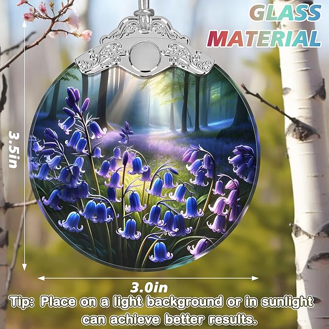 Bluebell Stained Glass Orament - Christmas Ornament - Christmas Decorations for Tree - Holiday Present ldeas - Gift Exchange