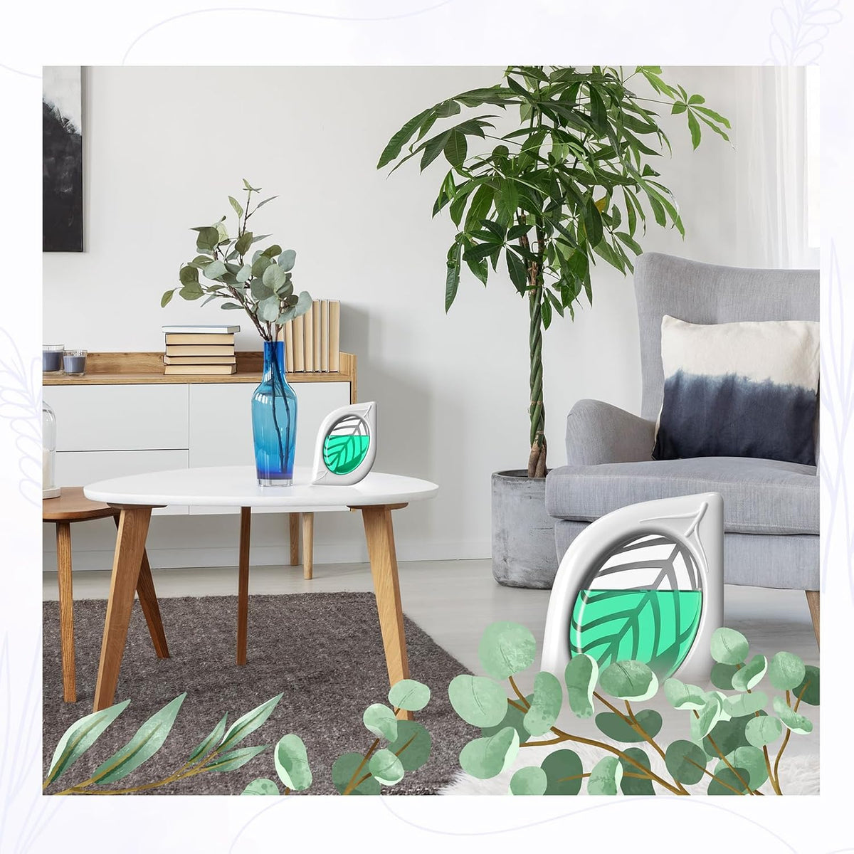 Air Freshener for Home, 4 Pack, Eucalyptus & Mint, Odor Eliminator for Small Area Closets Bathroom Pets Strong Odor, Up to 120 Days