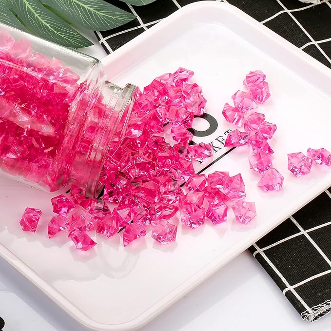 TeeLiy 150 PCS Acrylic Light Blue Crushed Ice Rock Crystals Treasure Gem Plastic Fake Ice for Vase Fillers Decoration, Table Scatters, Event, Wedding, Arts & Crafts, Birthday Decoration