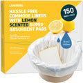 Lunderg Commode Liners with Absorbent Pads - Lemon Scent Medical Grade 150 Count Universal Fit - Disposable Bedside Commode Liners and Pads for Adult Chairs, Portable Buckets & Camping Toilet Bags