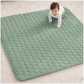Comfy Cubs Square Kids Play Mat - 56 x 56 inches Soft Quilted Baby Floor Mat with Non-Slip Bottom - Plush Design for Toddlers' Playtime and Relaxation - Comfortable and Durable - Fern