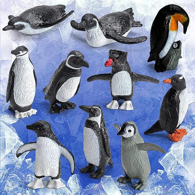 20PCS Arctic Animals Figurine Penguins and Polar Animals Figurine playset Christmas Birthday Party Supplies Decor for Cake