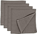 GILDEN TREE Waffle Towels Wash Cloths for Showering, Exfoliating Washcloth Face Towels, Quick Dry Towel Cotton Washcloths Set of 4, Classic Style (Stone)