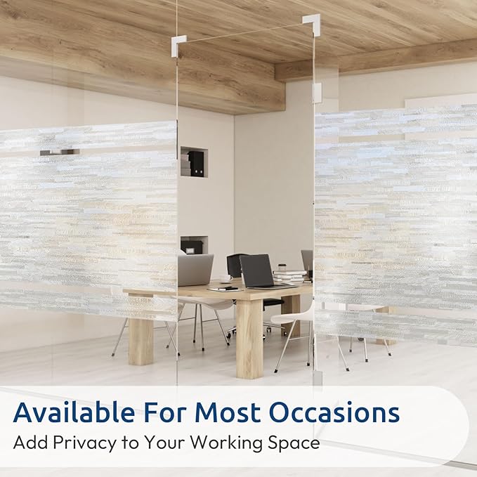 rabbitgoo Window Privacy Film, No Glue Frosted Glass Film, Static Cling UV Blocking Non Adhesive Reusable Heat Control Window Vinyl Clings for Home, Office, Frosted Silk, 35.4 x 118.1 Inches