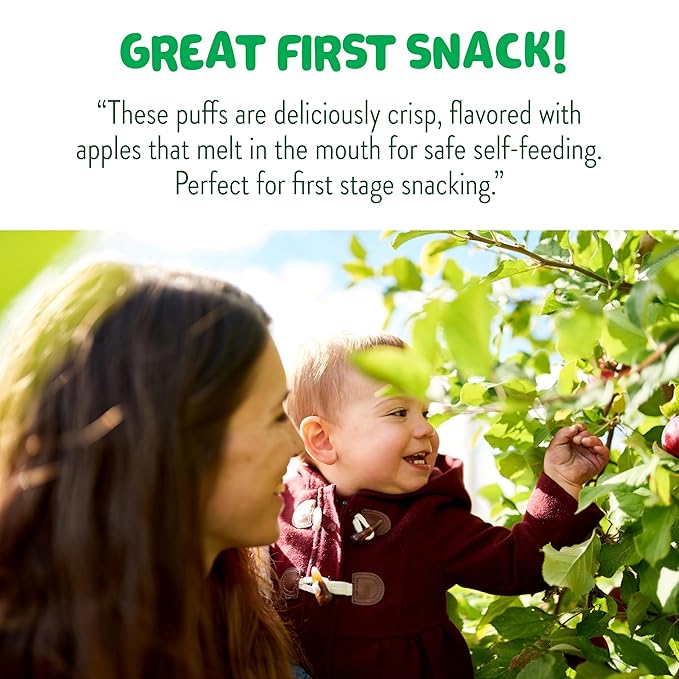 Little Bellies Organic Puffs Variety Pack, Blueberry & Apple and Cinnamon (Pack of 18)
