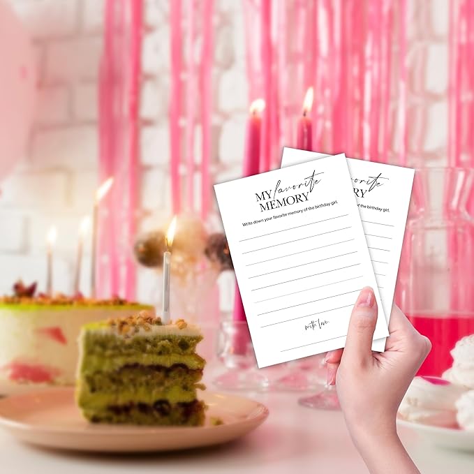 Birthday Party Games, My Favorite Memory, 25 Pcs Card Set for Guests, Fun Birthday Game for Teen Adults – A06