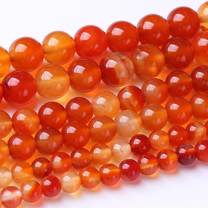 60PCS 6MM Red Agate Stone Beads Energy Healing Beads for DIY Jewelry Bracelet Necklace Making for Jewelry Making 15Inch