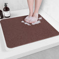 Non-Slip Bathtub Mat, Anti Slip Shower Mat, Fast Drying Bathtub Mats, Foot Scrubber Mat, Anti Slip Mat for Tub, Floor, Bathroom, Kitchen, Home, Hotel (Brown 24"×24")