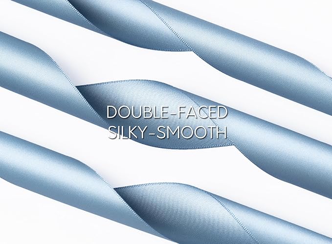 Blue Satin Ribbon 1-1/2 Inch x 50 Yards Double-Faced Ribbons for Gift Wrapping Flower Bouquet Wedding Paper Bows Invitations Crafts