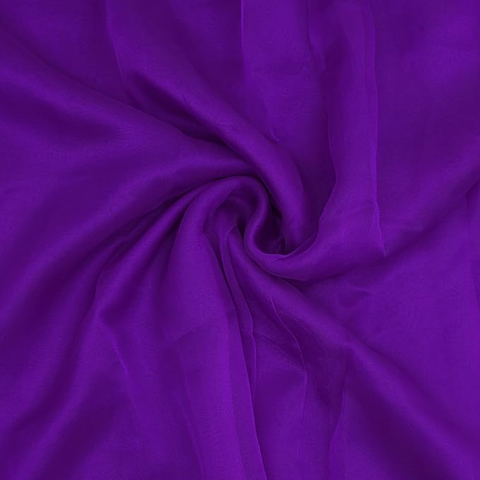 Organza Fabric 10 Yard Bridal Solid Sheer Bolt for Home Décor, Table Décor, Bridal, Fashion, Crafts, Decorations Silky Shiny Organza 44" - (10 Yard, Purple)