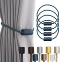 4 Pack Blue Strong Magnetic Curtain Tiebacks Outdoor Elegant Decorative Tie Backs Modern Rope Tiebacks for Drapes Window Curtain Holdbacks for Draperies