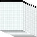 Graph Paper Pads 8.5 x 11, 8 Pack, 4x4 Quad Grid Paper Pad 8-1/2" x 11", White Quadrille Pad, Easy Tears Off Design, Grid Notebook 8-1/2 x 11, White 70 GSM Graft Paper, 30 Sheets/Pad