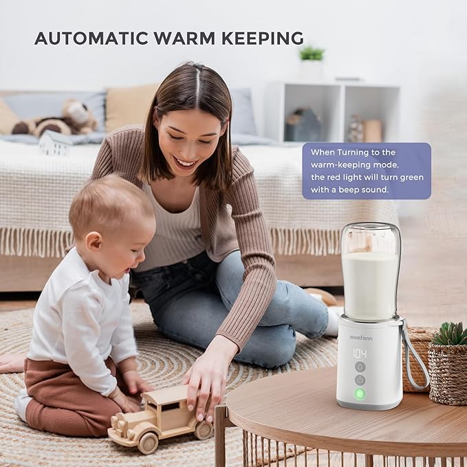 Portable Bottle Warmer, Travel Baby Bottle Warmer for Breastmilk On The Go, Leak-Proof, 2 Modes Fast Heating
