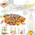 Ggiibro Straw Constructor Toys STEM Building Toys 800Pcs Toys for 3+ Year Interlocking Plastic Toys Engineering Toys Thin Tube Blocks Toy Educational Toy Kit for Indoor Kids Toys with a Storage Box