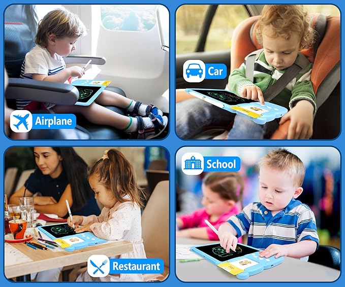 Rylai Toddler Toys Talking Flash Cards, Kindergarten Learning Resources 510 Sight Words with Drawing Tablet for Speaking Doodling, Sensory Toys for Kids with Autism, Boys Girls 2 3 4 5 6, Blue