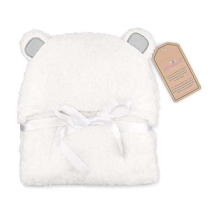 Jam Naturals-Cute Bear Organic Newborn Swaddle Wrap-Gender Neutral Soft Baby Blanket, Newborn Baby Registry Gift(Grey 0-3m)