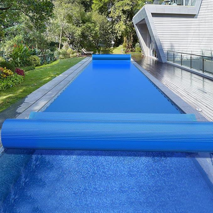BigXwell Solar Pool Cover, 12Mil 16x32 Foot Rectangle for Above-Ground and In-Ground Pools, 1200Series (16x32 FT)