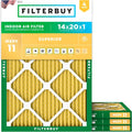 Filterbuy 14x20x1 Air Filter MERV 11 (MPR 1200) Allergen Defense Replacement (4-Pack), Electrostatic Pleated HVAC AC Furnace Filters, Made in USA (Actual Size: 13.50 x 19.50 x 0.75)