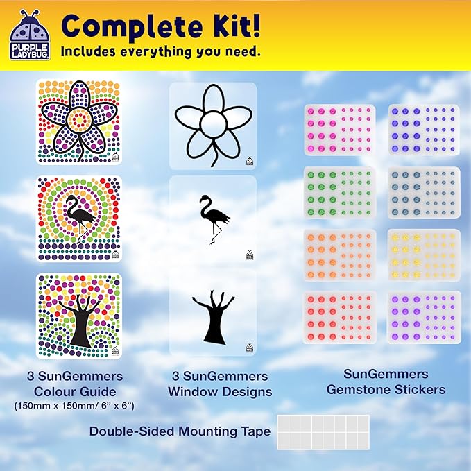 SUNGEMMERS Window Art Kids Crafts - Fun Arts and Crafts for Kids Ages 8-12 & Birthday Gifts for Girls 6 7 8 9 10 Year Old - Craft for Girls 8-12, Graduation Gifts for Kid 6-8 7-10, Toys for Ages 5-7