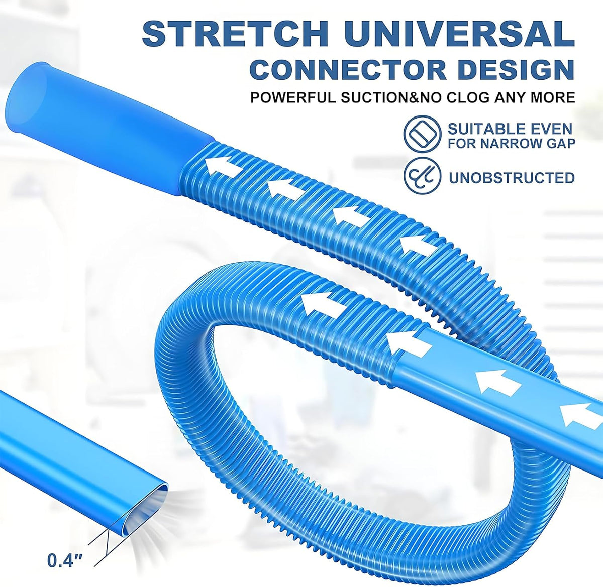 Upgraded Dryer Vent Cleaner Kit: Universal Vacuum Hose Attachment for Lint Removal |Fits All Vacuums Deep Cleaning Brush for Clogged Ducts