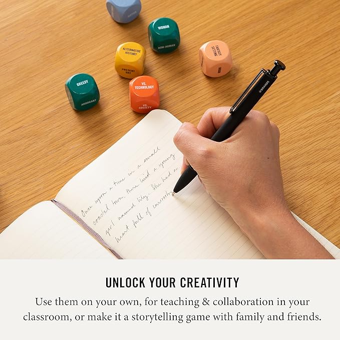 Two Tumbleweeds Writing Dice - Creative Writing Game for Adults, Writers & Teachers - Set of 9 Dice for Story Inspiration - Gifts for Writers - 1+ Players